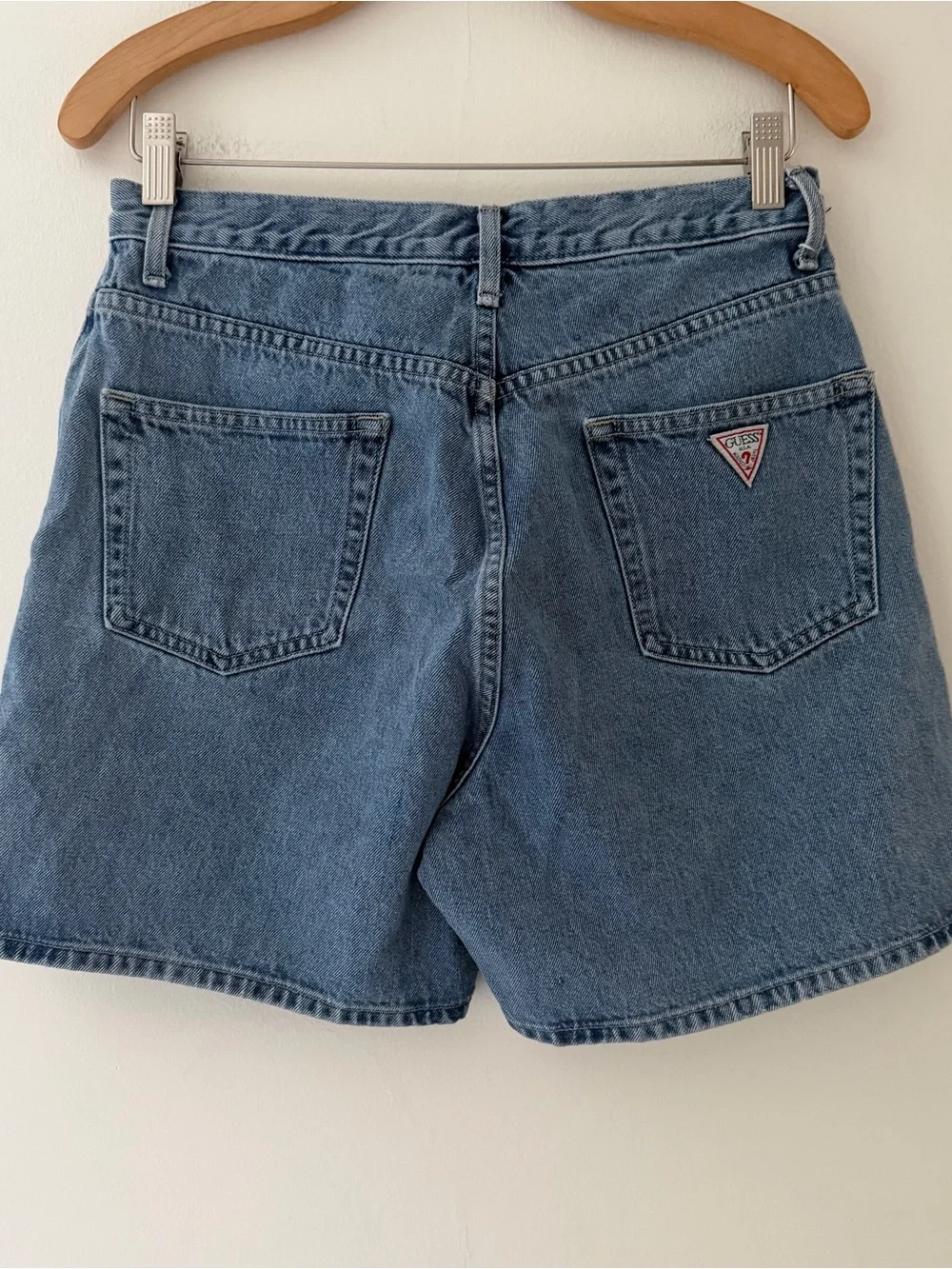 Guess Vintage Denim Jean Shorts 90s High Waist Baggy Mom Blue Size 28